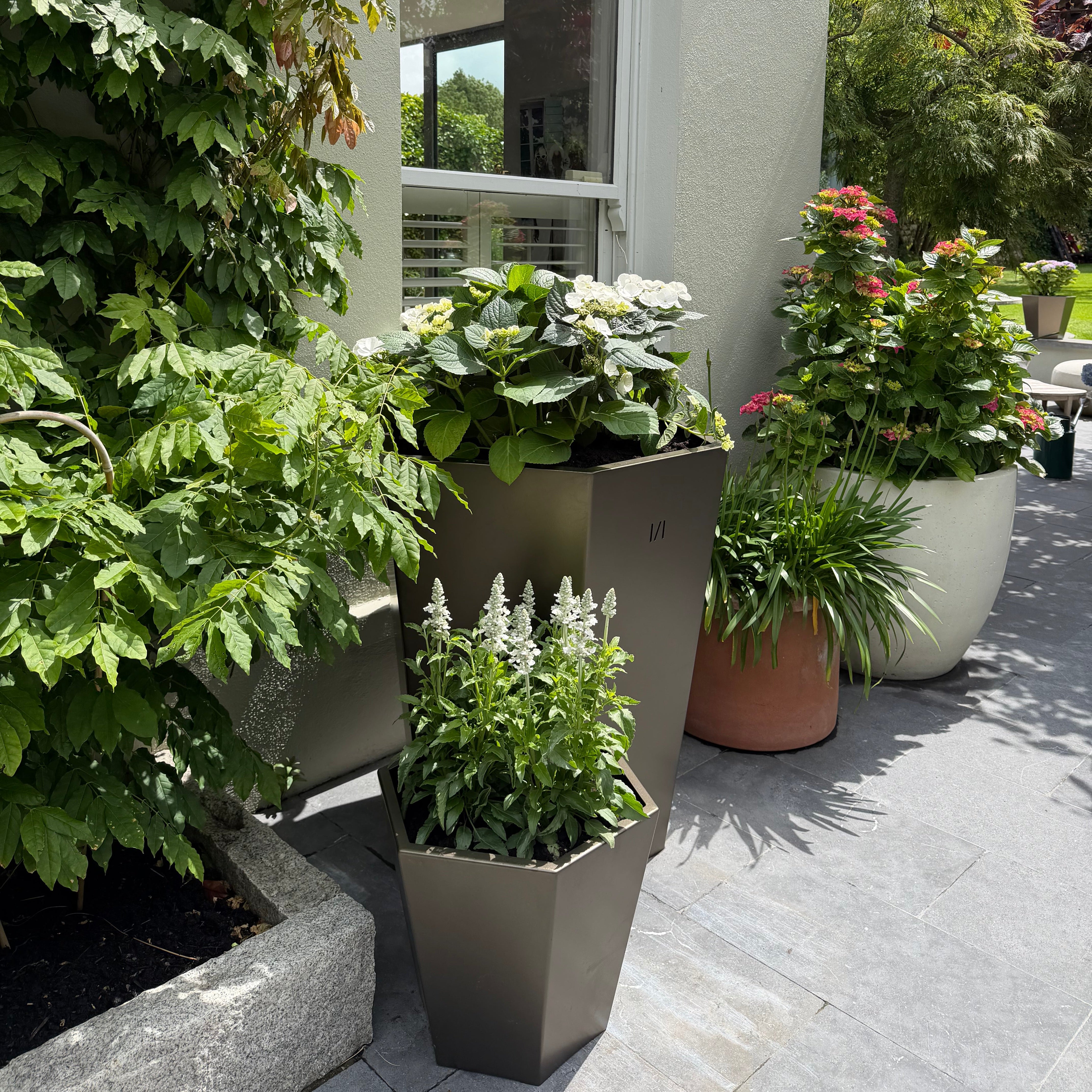 Medium Bronzed Steel Planter