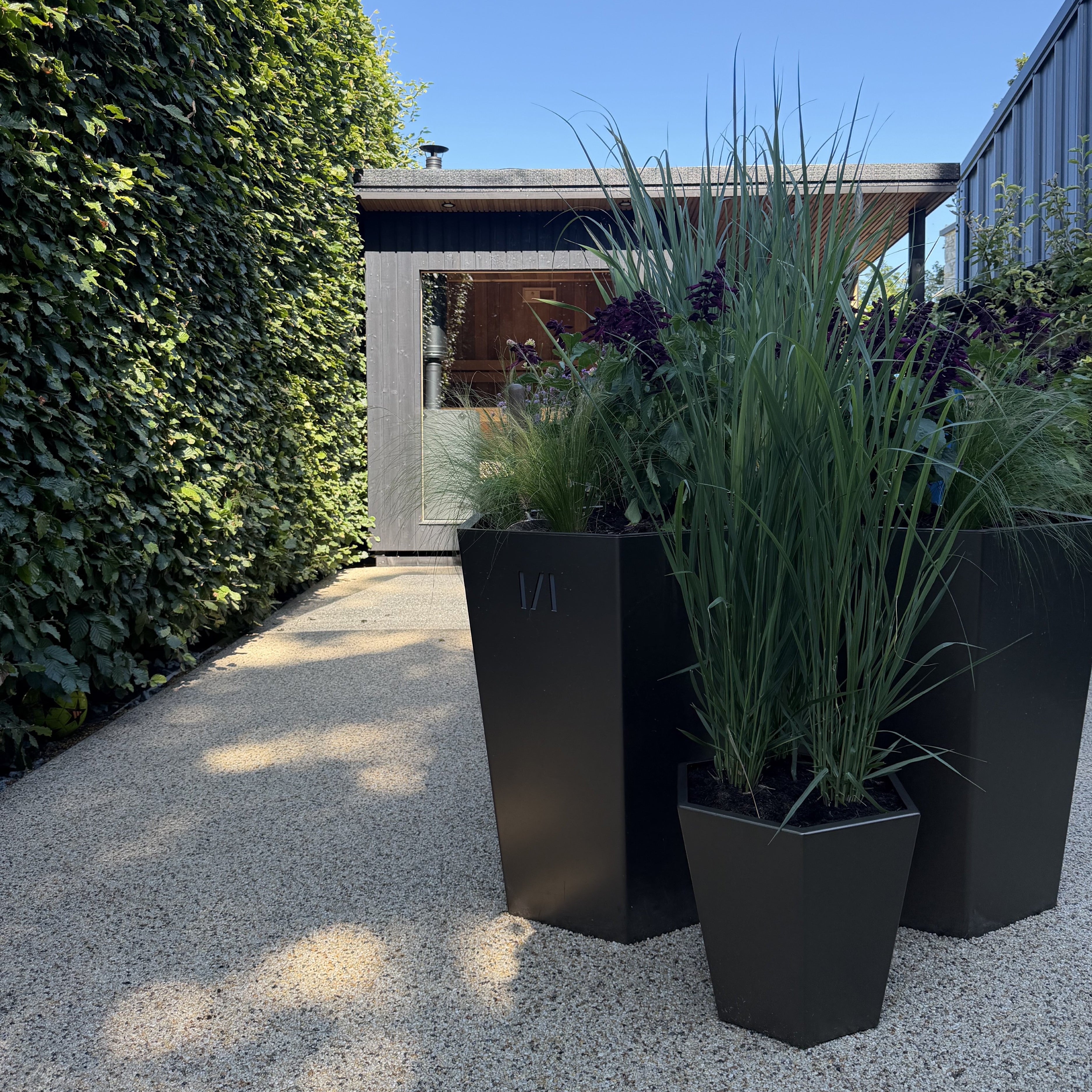 Medium Bronzed Steel Planter