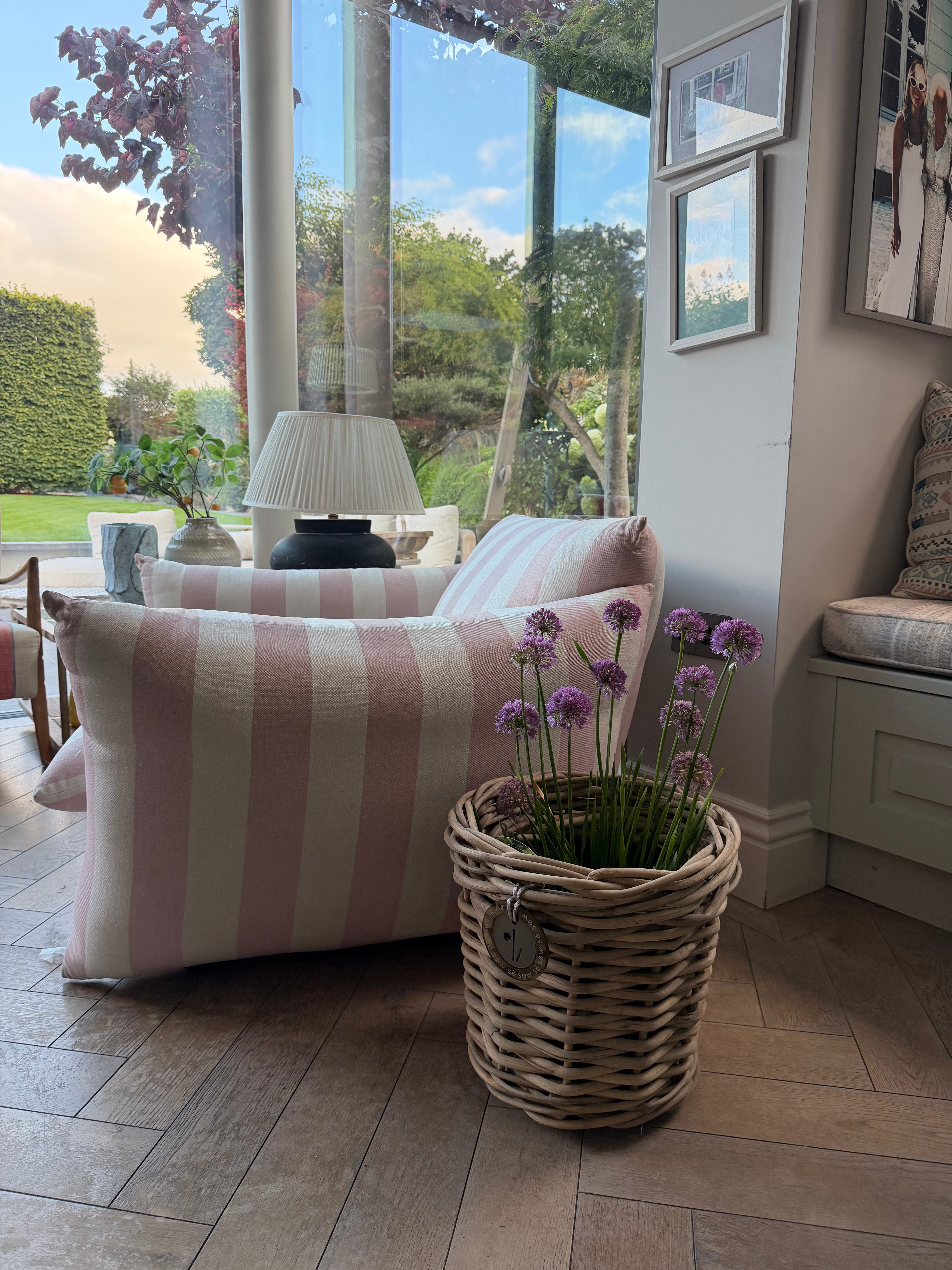 Beautiful Small Rattan Grey Pot