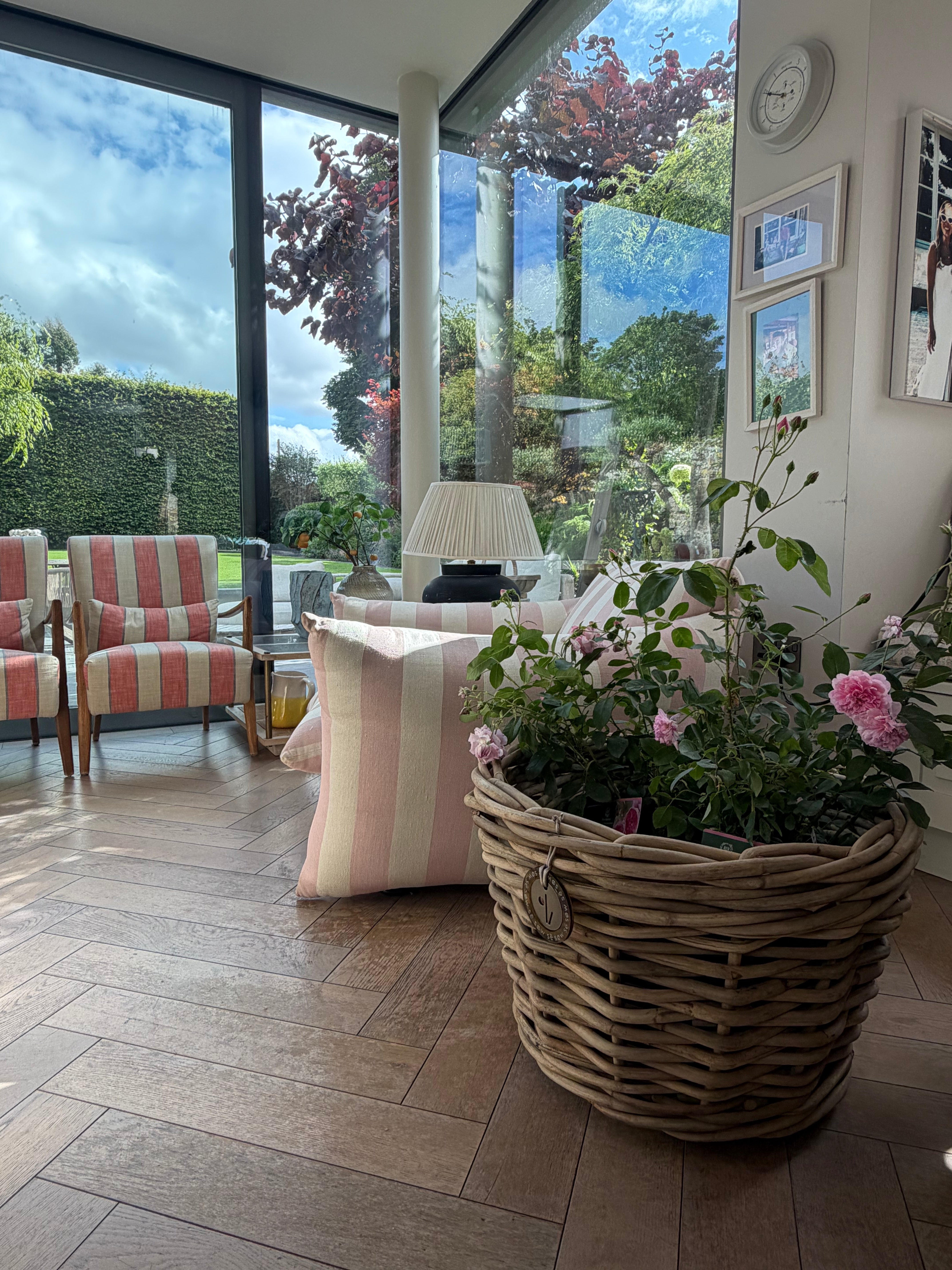 Beautiful Medium Rattan Grey Pot