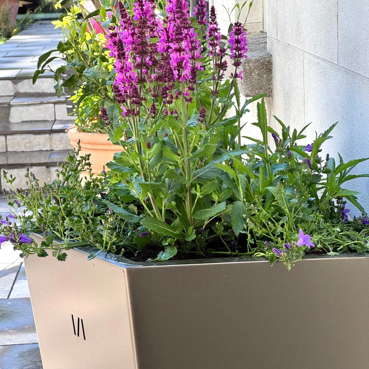 Extra Large Bronzed Flat-Back Planter