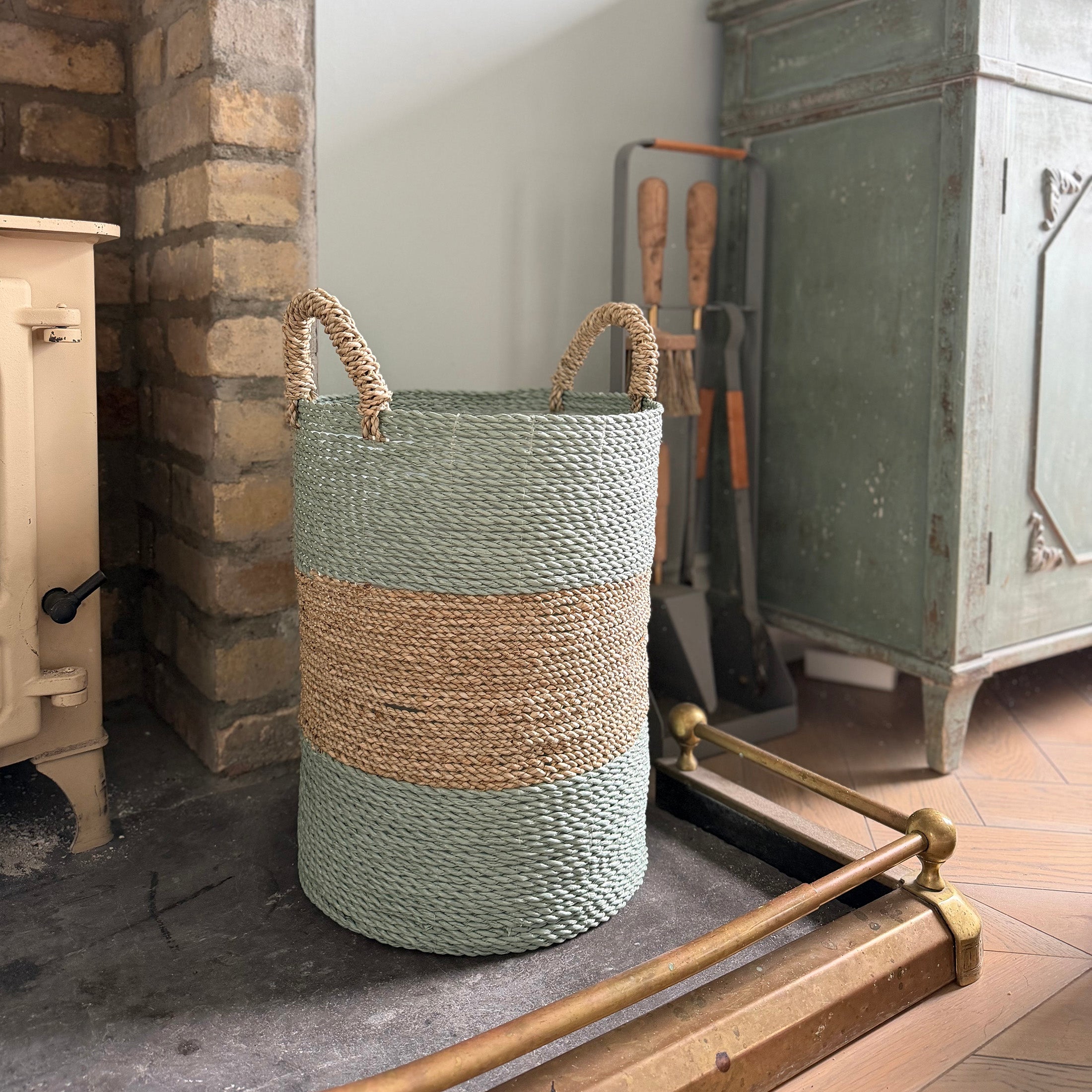 Striped Woven Storage Baskets
