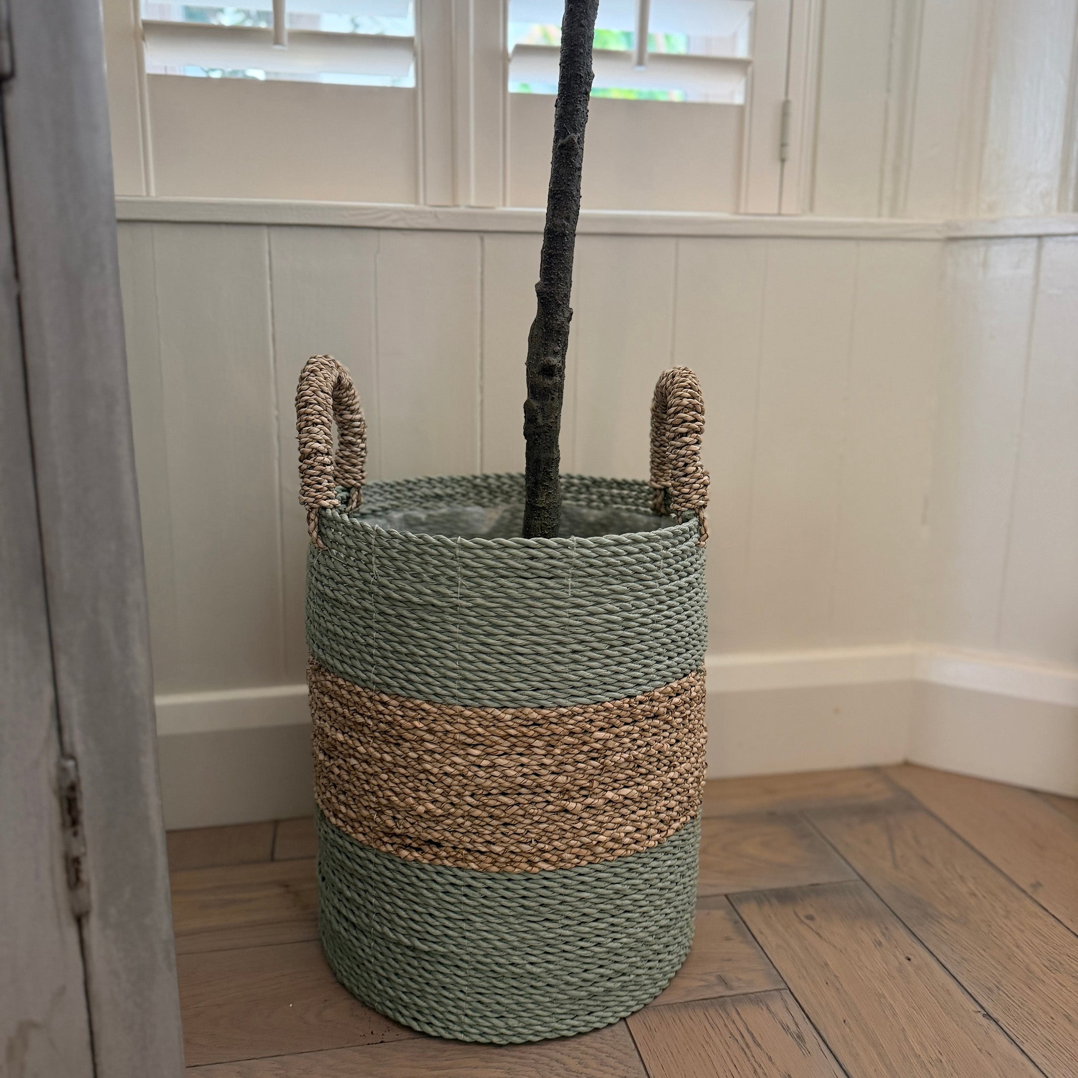 Striped Woven Storage Baskets
