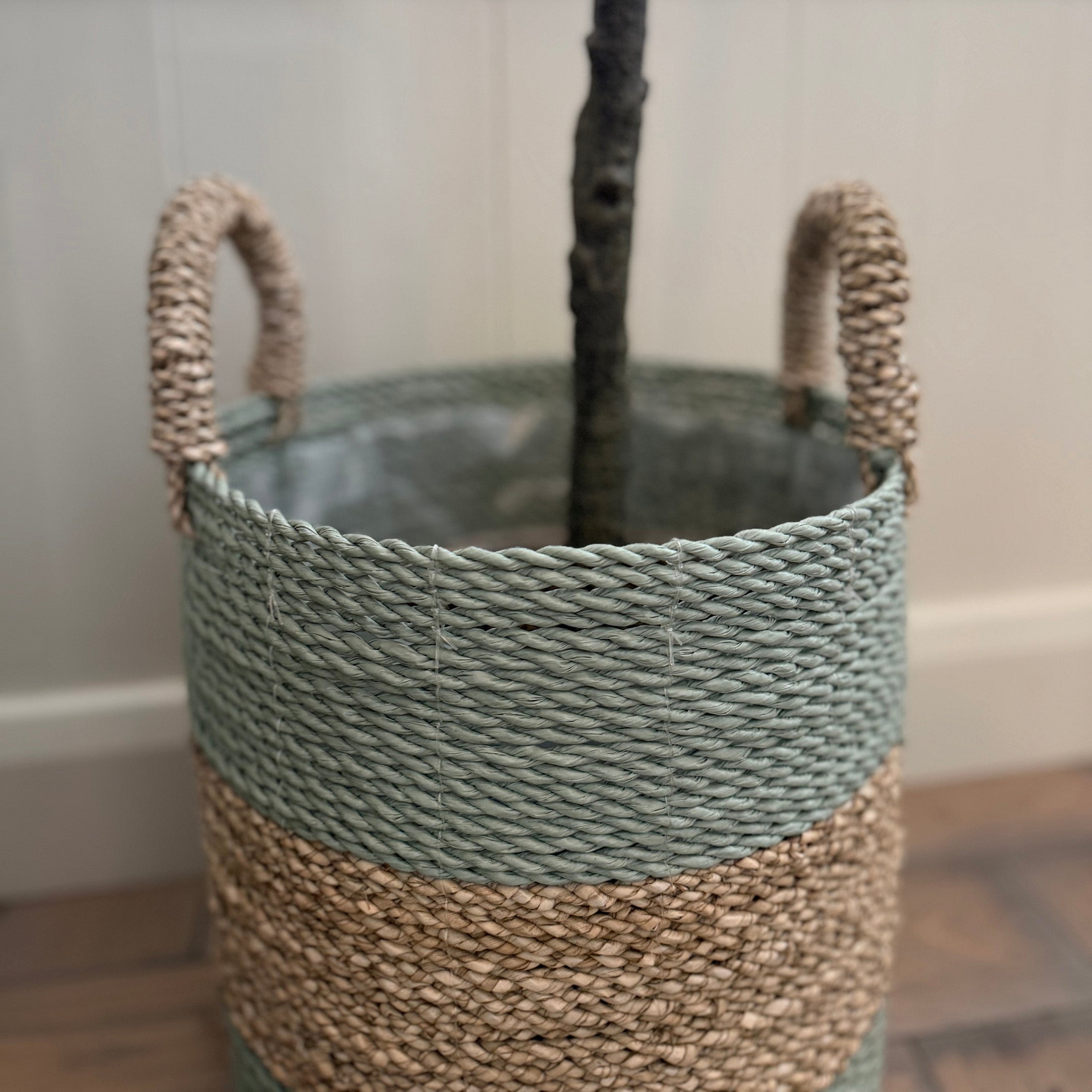 Striped Woven Storage Baskets