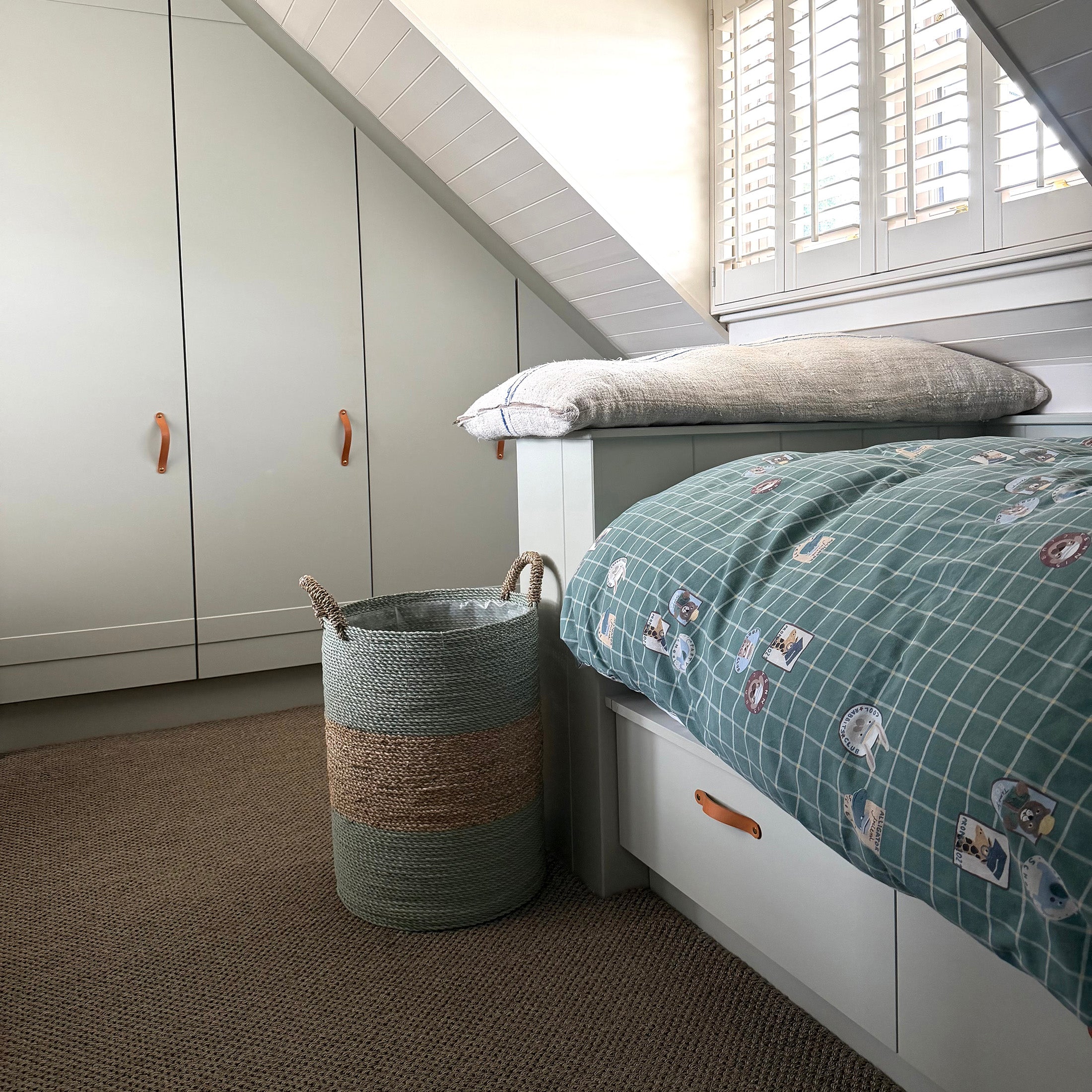 Striped Woven Storage Baskets