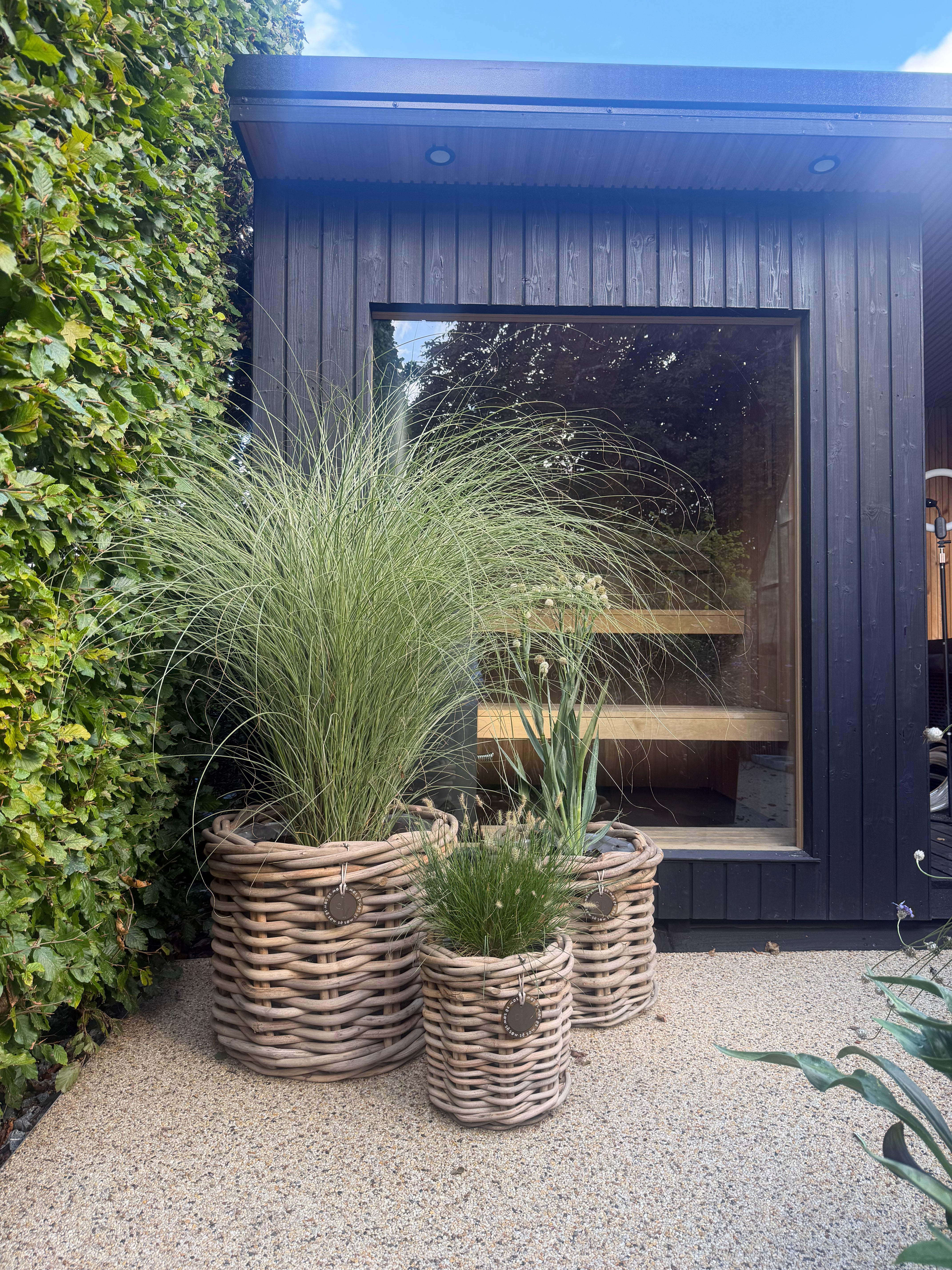 Large Round Rattan Pot