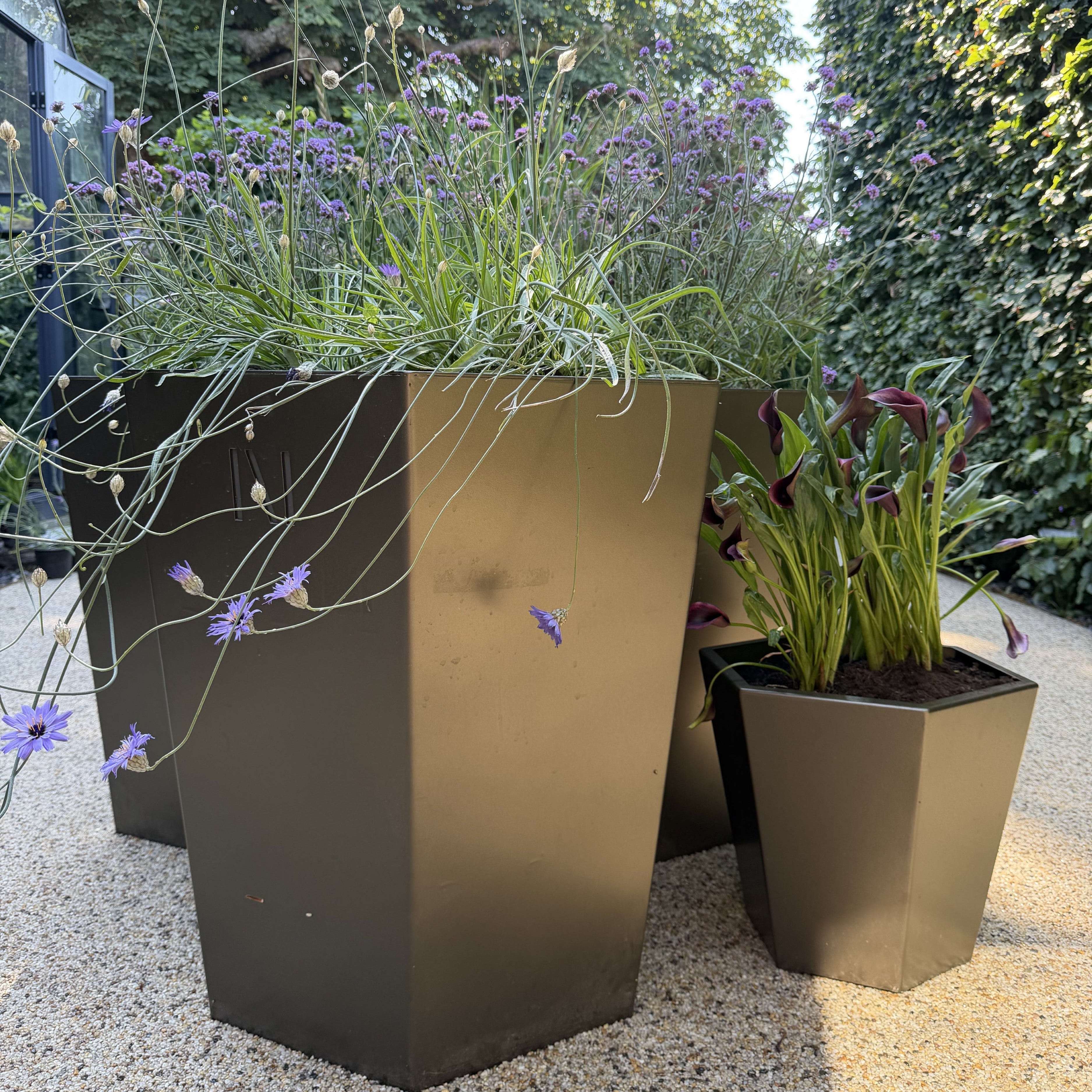 Medium Bronzed Steel Planter
