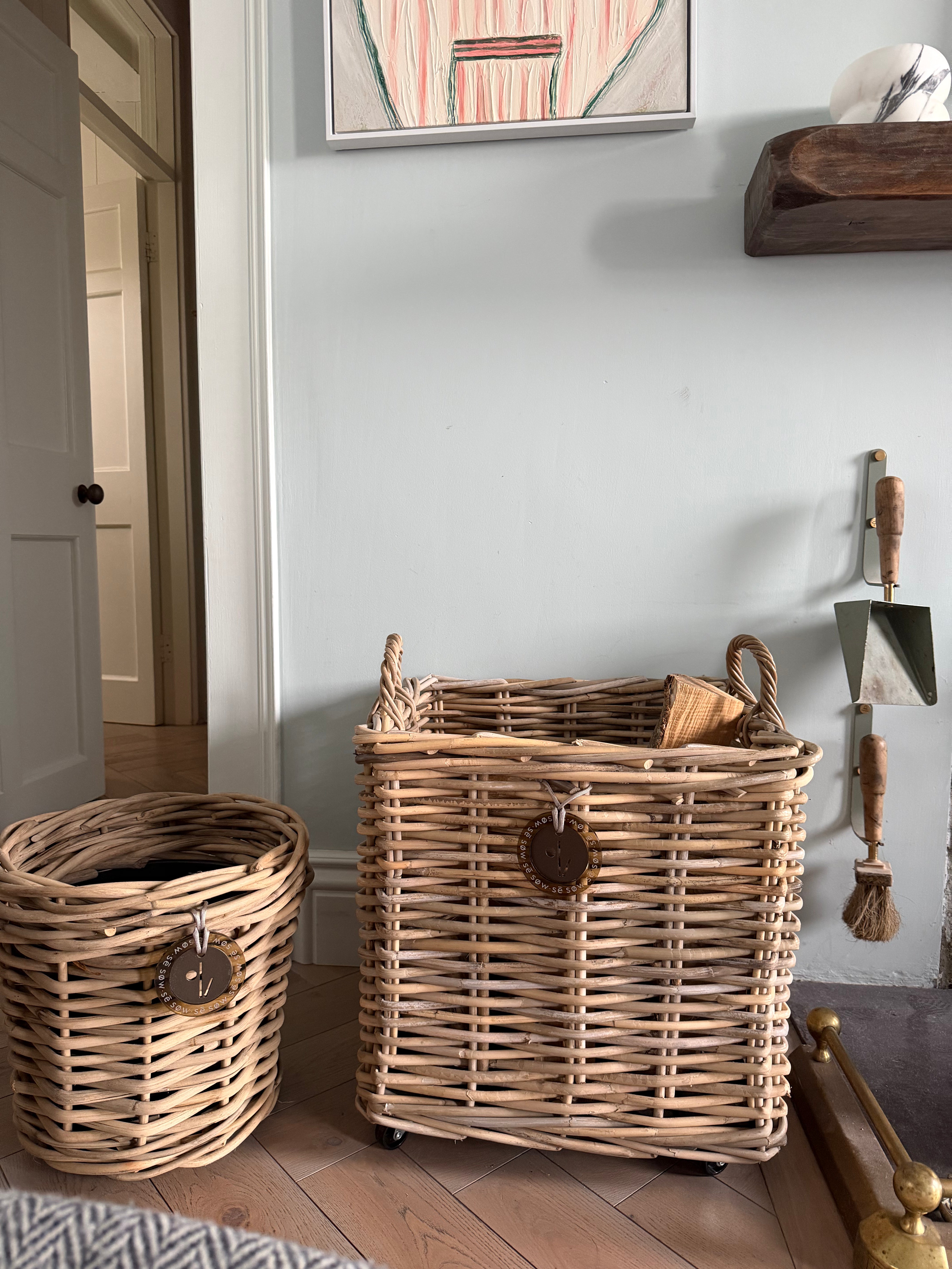 Beautiful Small Rattan Grey Pot