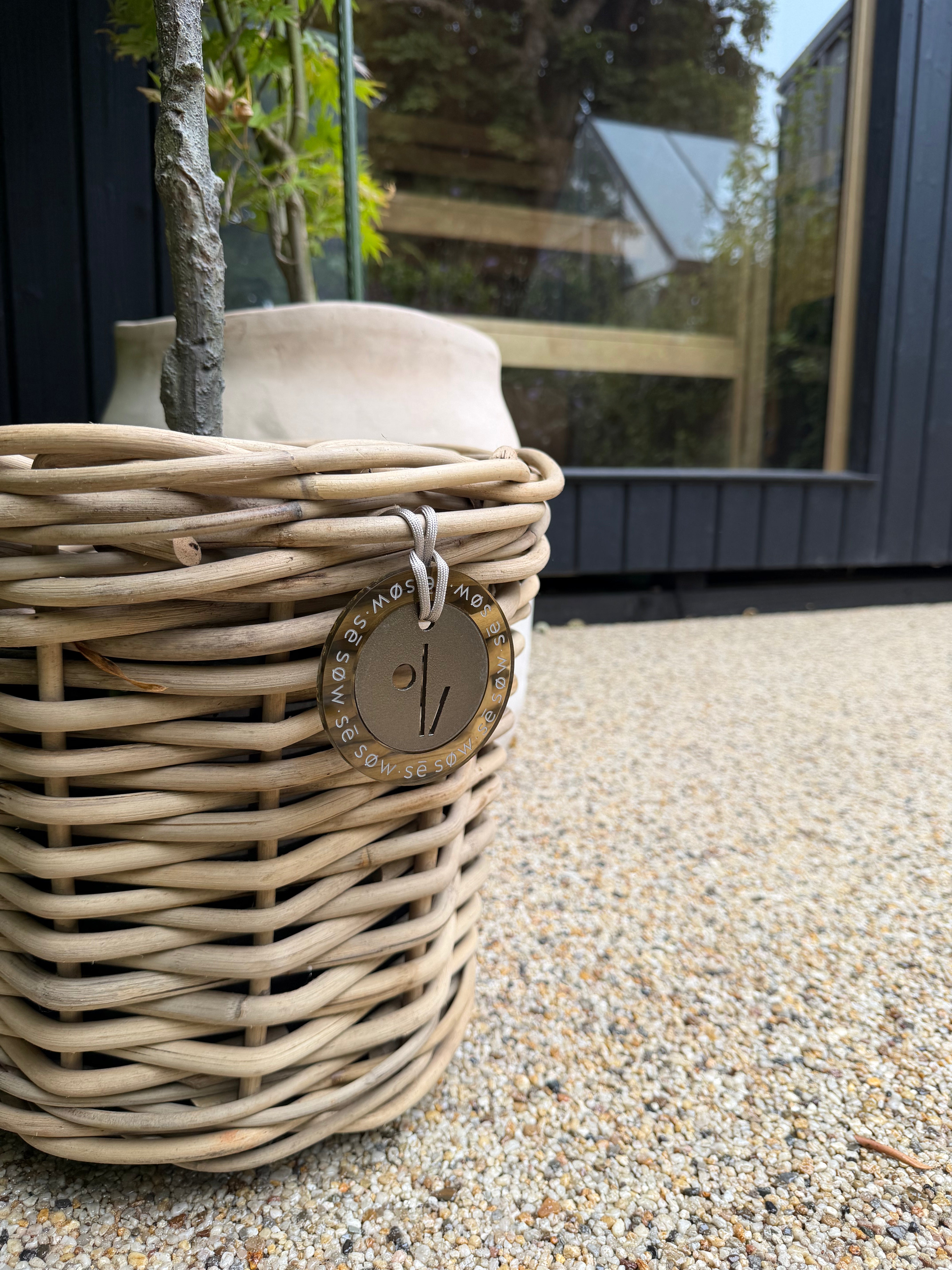 Beautiful Small Rattan Grey Pot
