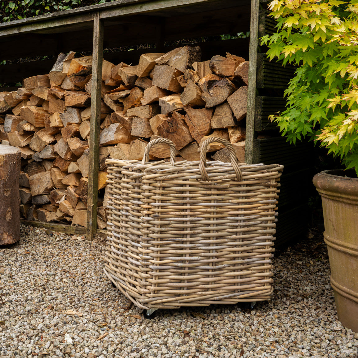 Rattan Log Basket