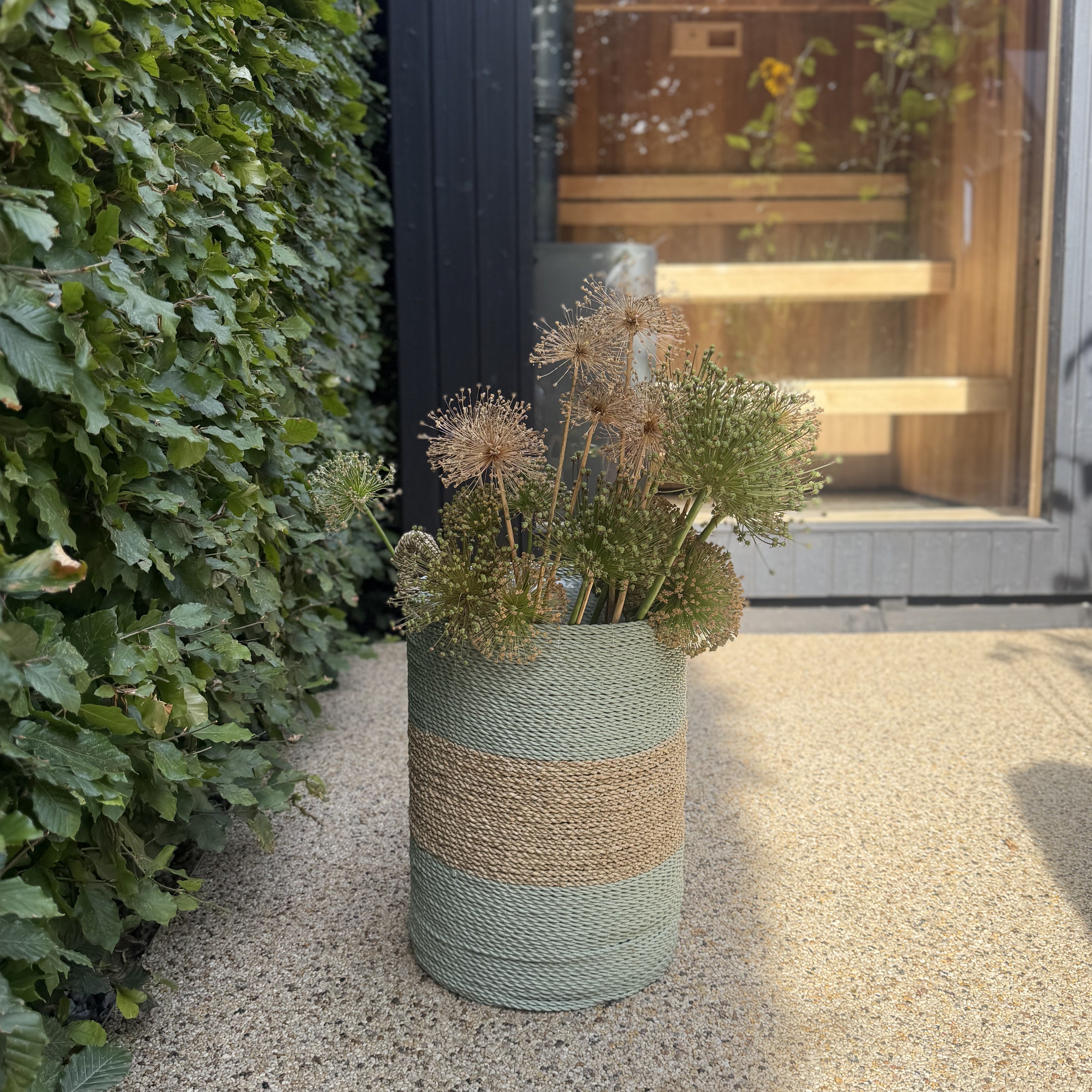 Striped Woven Storage Baskets