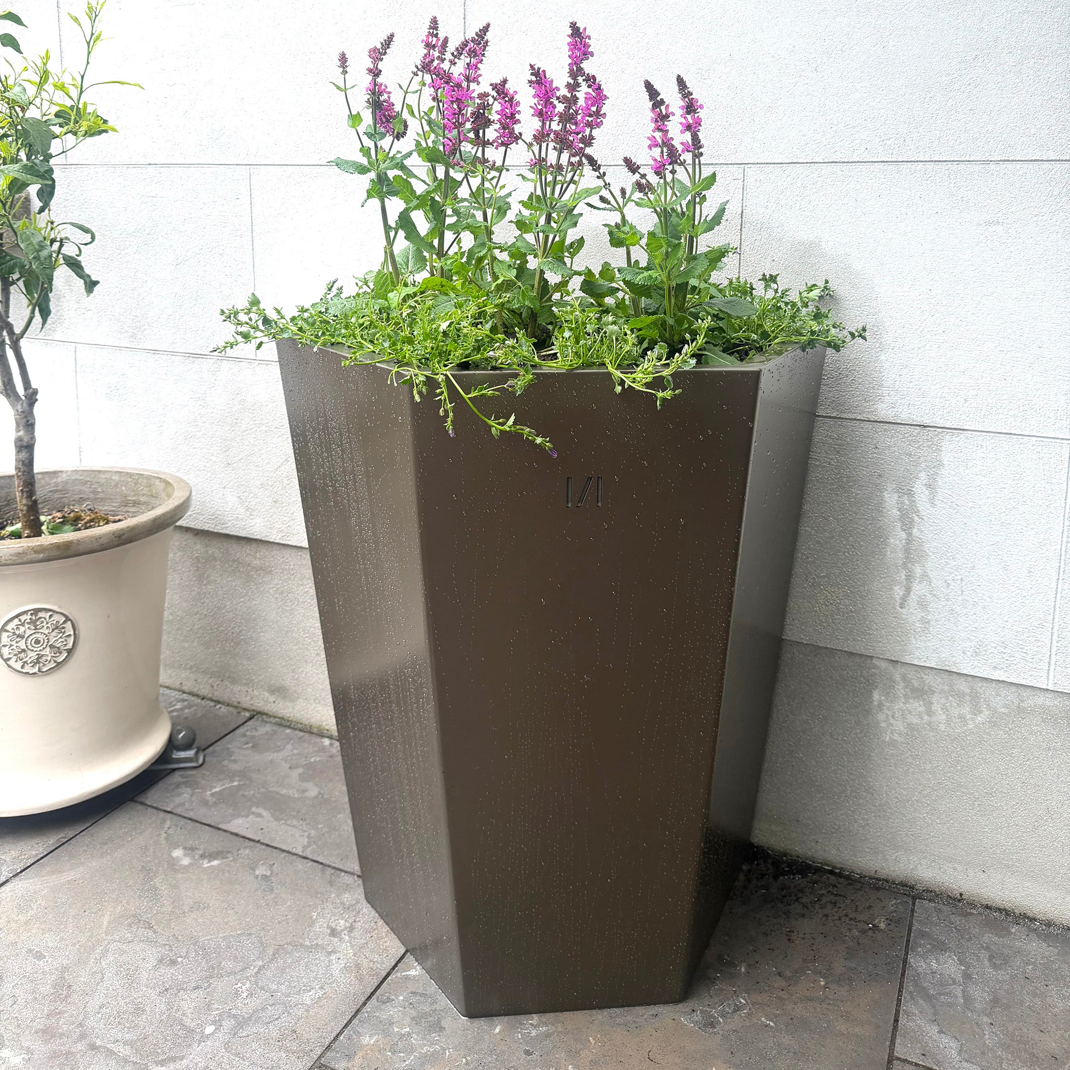 Extra Large Bronzed Flat-Back Planter