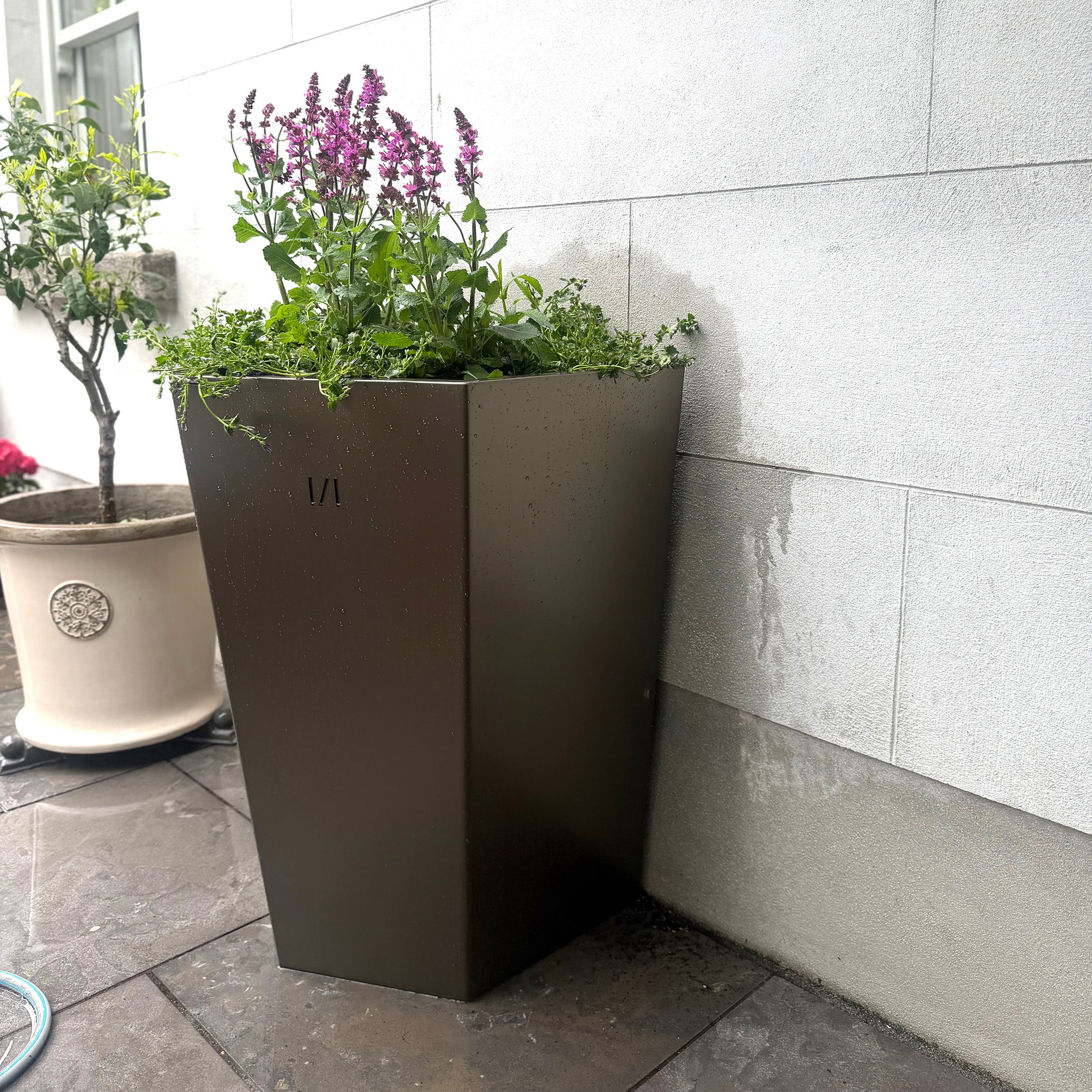 Extra Large Bronzed Flat-Back Planter