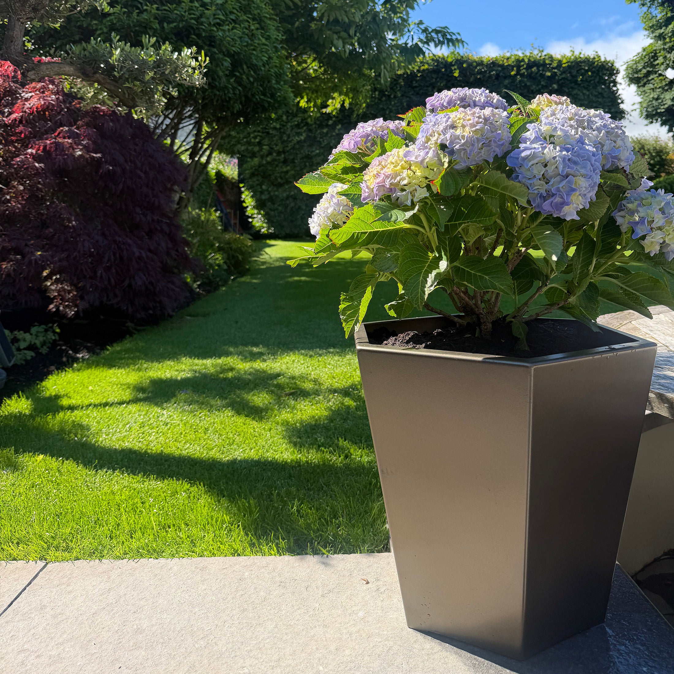 Medium Bronzed Steel Planter
