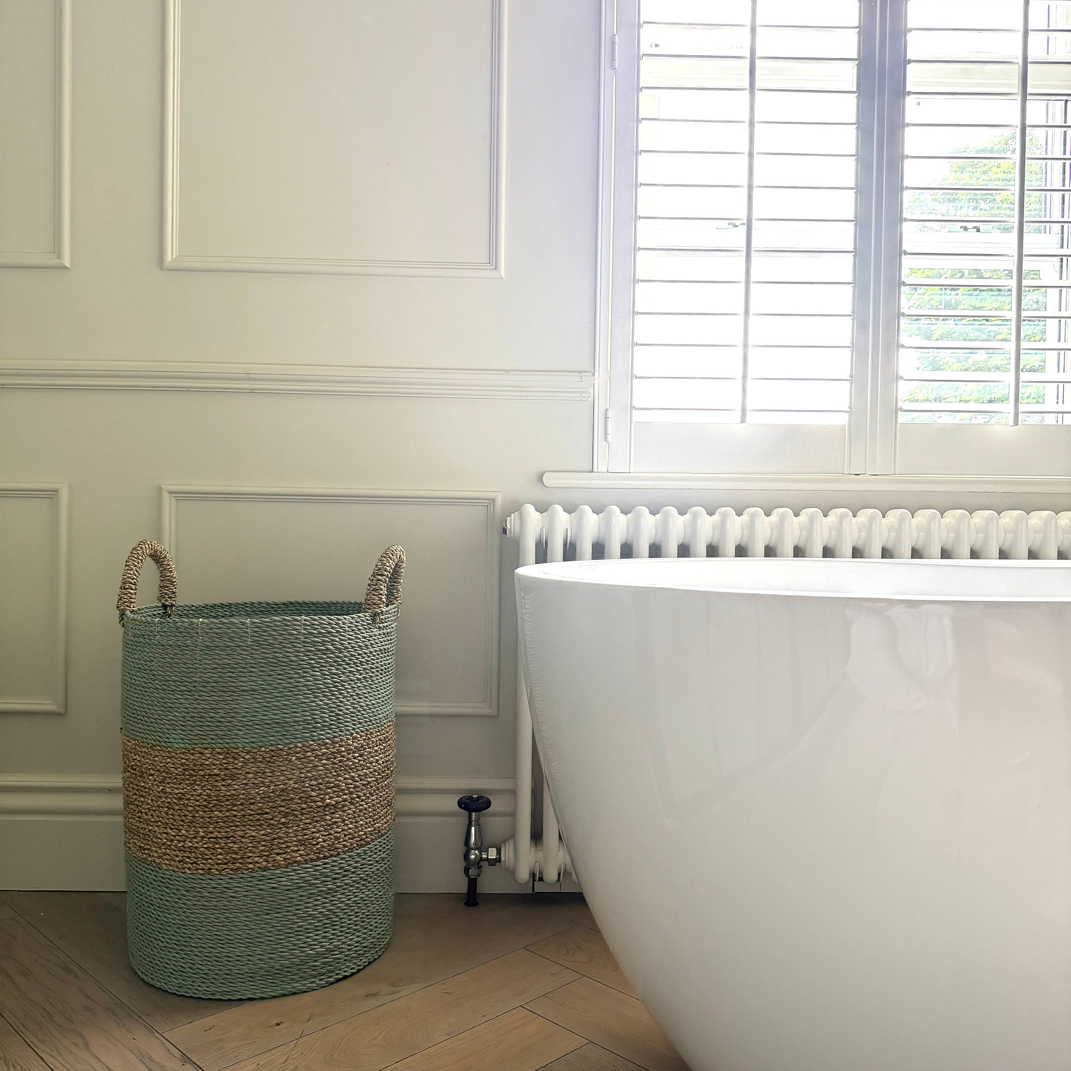 Striped Woven Storage Baskets