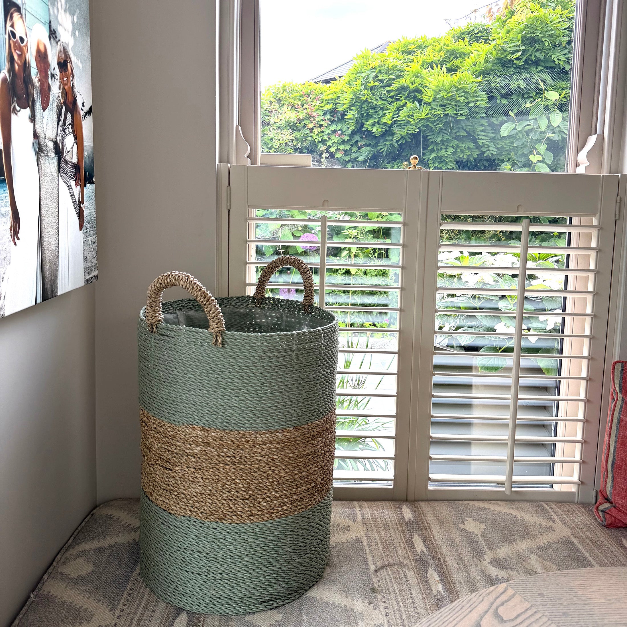 Striped Woven Storage Baskets