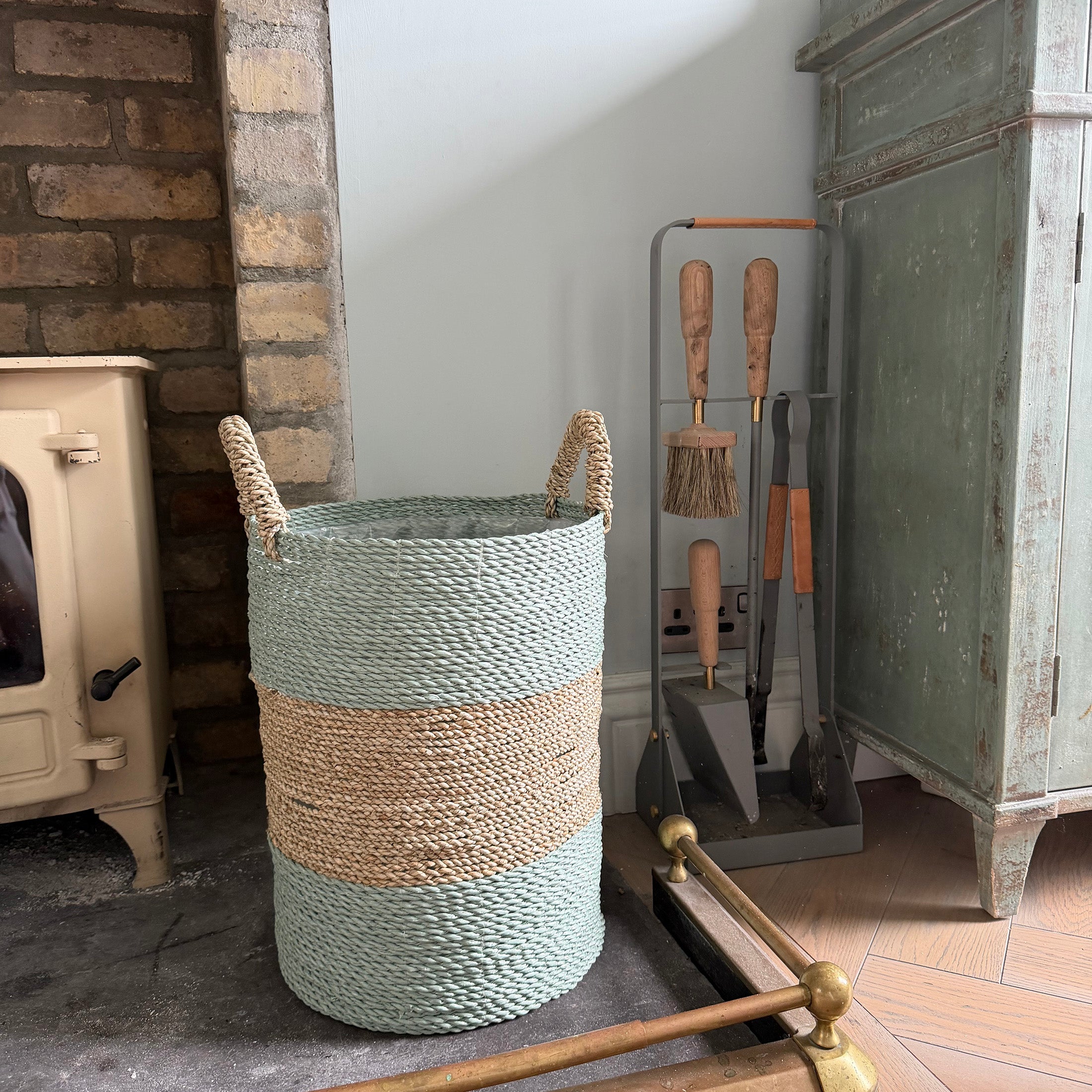 Striped Woven Storage Baskets