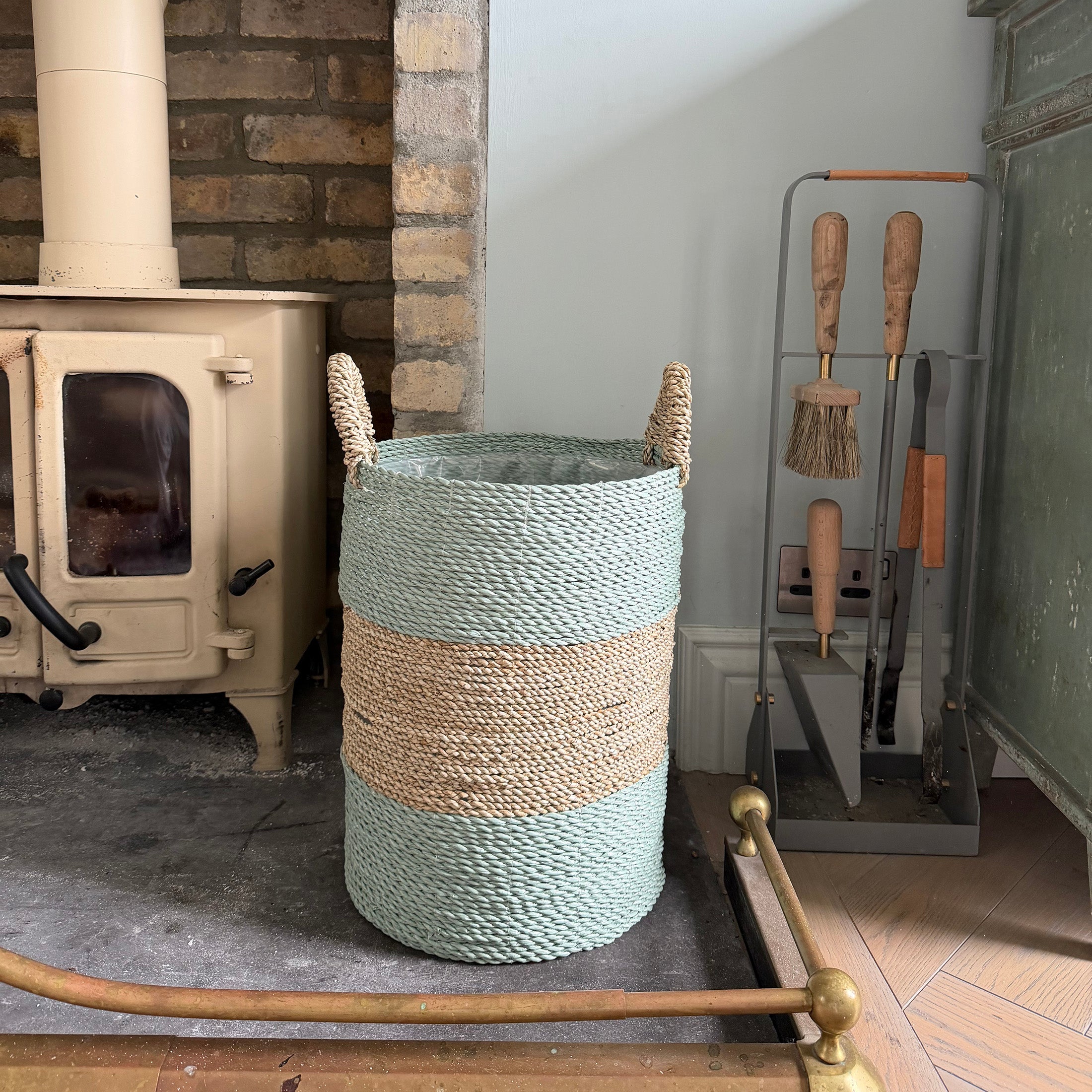 Striped Woven Storage Baskets