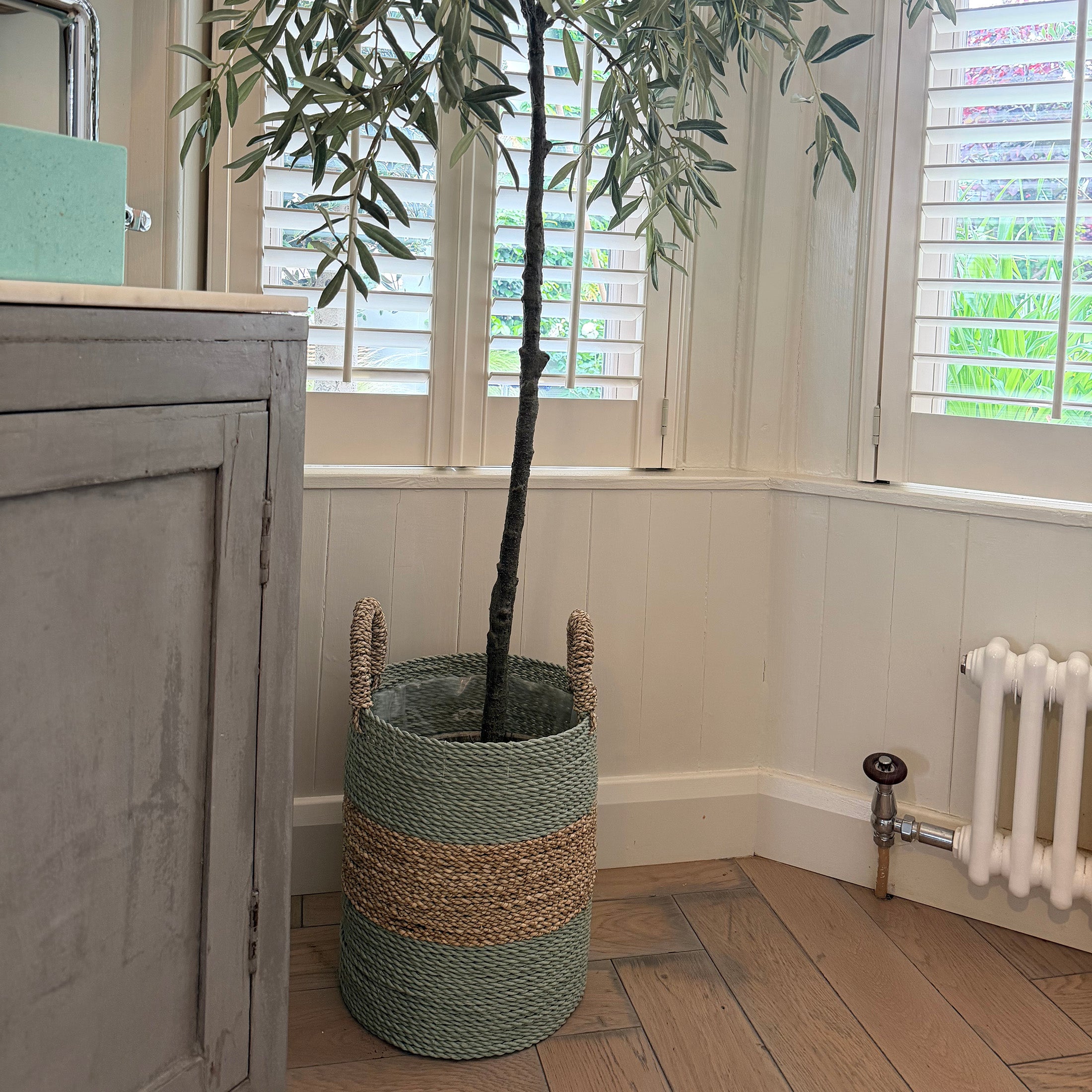 Striped Woven Storage Baskets