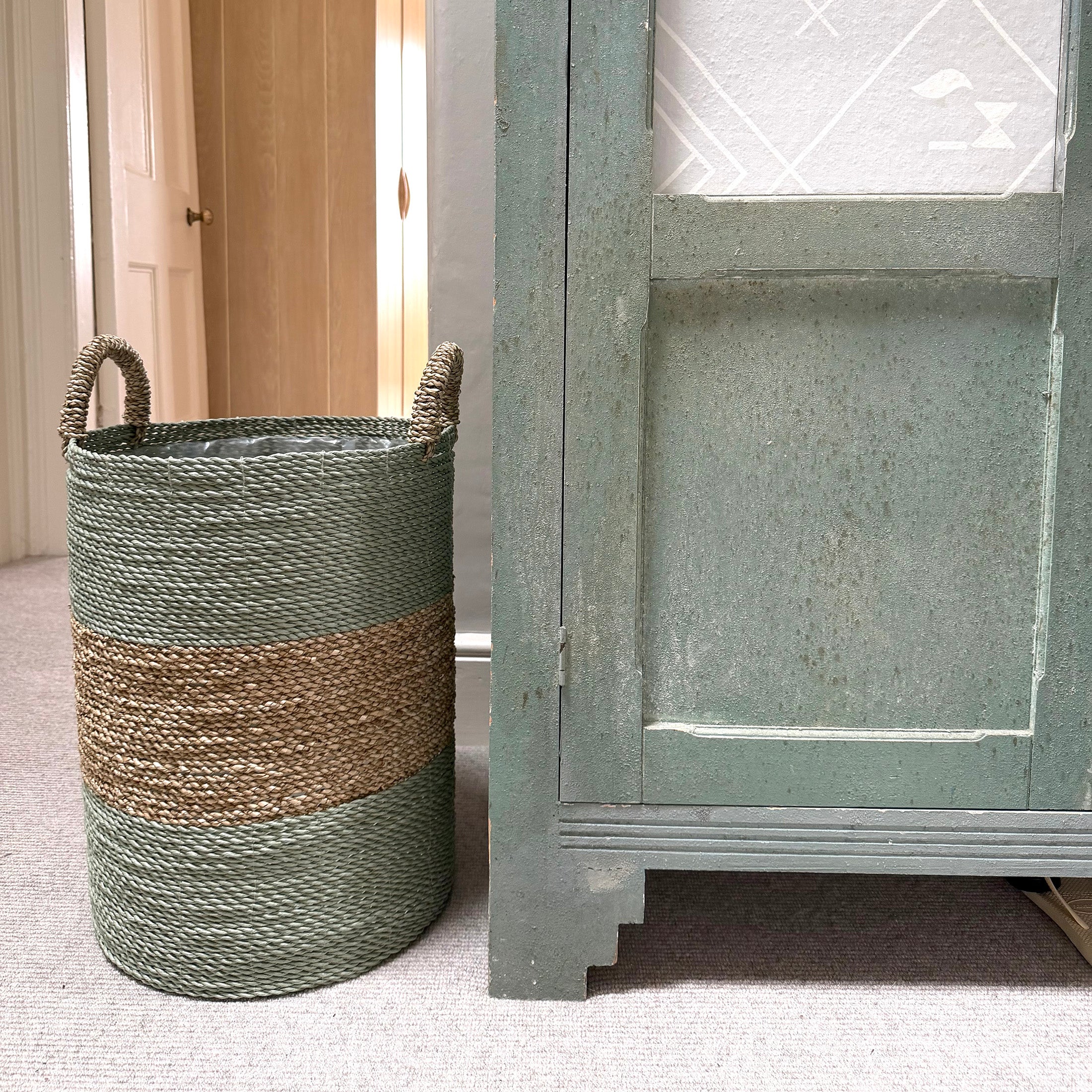Striped Woven Storage Baskets